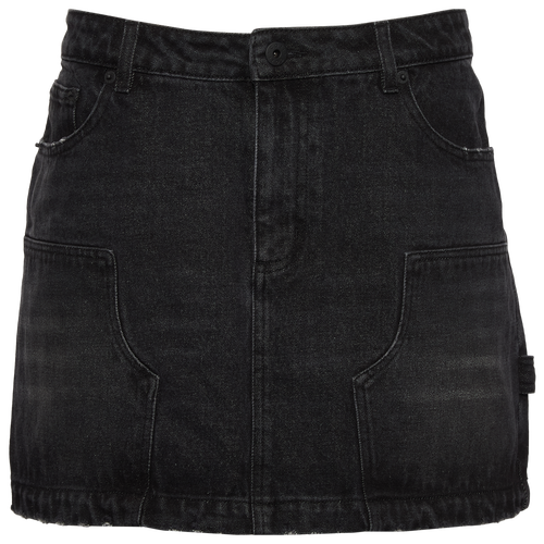 WOMENS - Cozi Mini Carpenter Skirt - Washed Black Denim