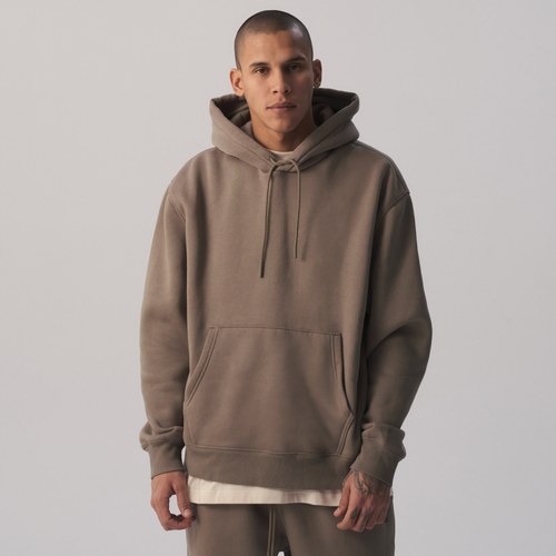 Shop Lckr Mens  Based Fleece Pullover Hoodie In Brown