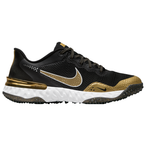 Nike Alpha Huarache Elite 3 Turf - Men's Turf Shoes - Black / Metallic Gold / White - CK0748-012