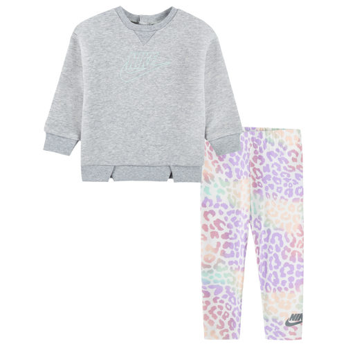 

Girls Infant Nike Nike Fleece Jersey Set - Girls' Infant Sail/Grey Size 12MO