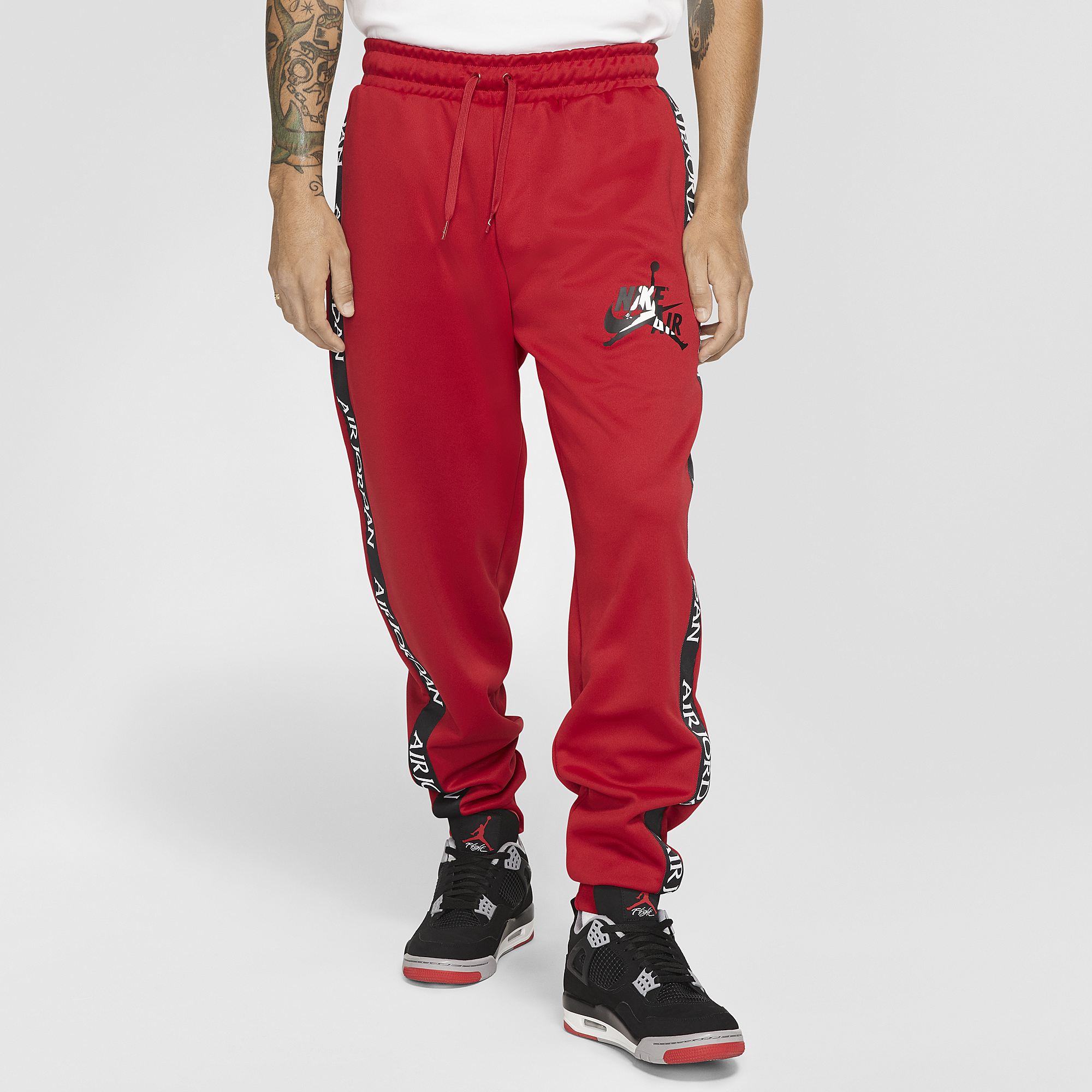 white and red jordan sweatpants