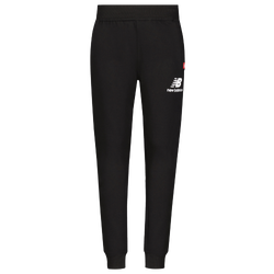 Boys' Grade School - New Balance Logo Fleece Joggers - Black/White