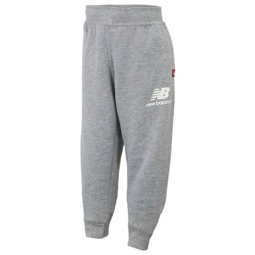 

Boys New Balance New Balance Logo Fleece Joggers - Boys' Grade School Gray/White Size L