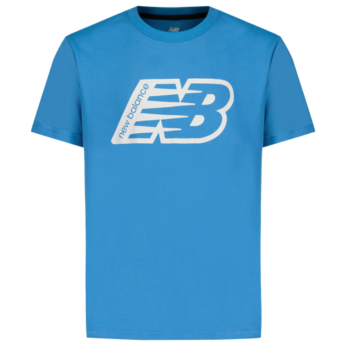 

Boys New Balance New Balance Logo Short Sleeve T-Shirt - Boys' Grade School Sky Blue/White Size M