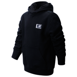 Boys' Grade School - New Balance Little Logo Fleece Pullover Hoodie - Black/Black