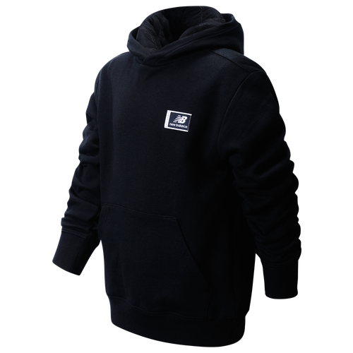  - New Balance Little Logo Fleece Pullover Hoodie - Black