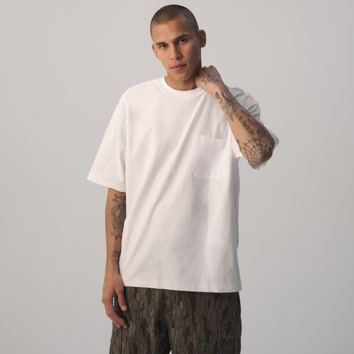 Shop Lckr Mens  Reverse Heavy Weight Pocket T-shirt In White