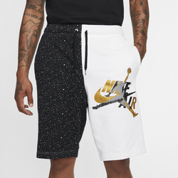 Men's - Jordan Jumpman Classics Fleece Shorts - White/Black/Metallic Gold