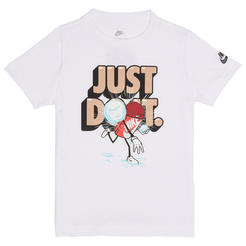 Shop Nike Boys   Cool After School T-shirt In White/tan