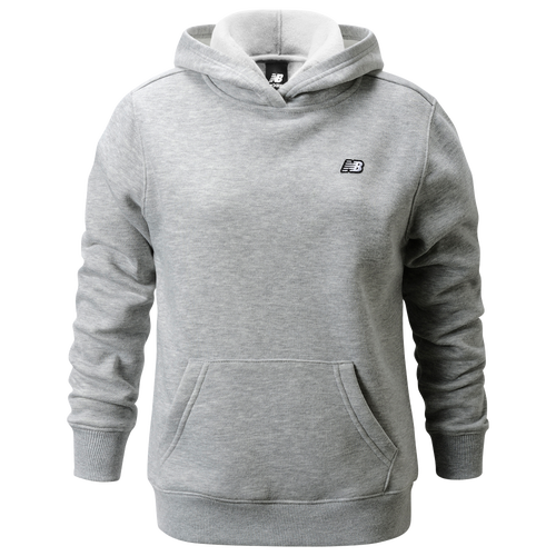 

Girls New Balance New Balance Pullover Hoodie - Girls' Grade School Gray Heather/White Size M