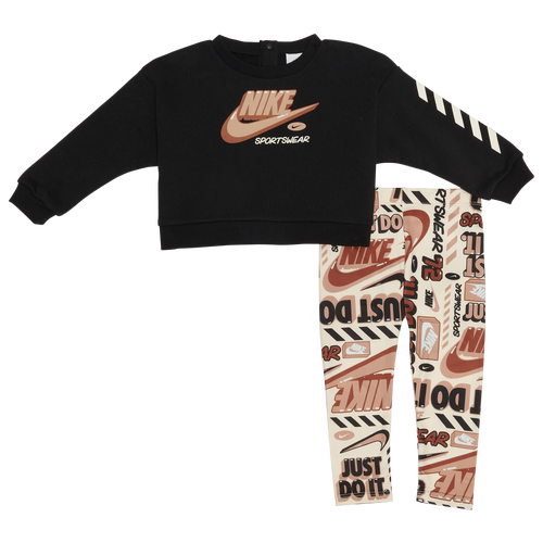 

Girls Infant Nike Nike Crew & Legging Set - Girls' Infant Pale Ivory/Black Size 18MO