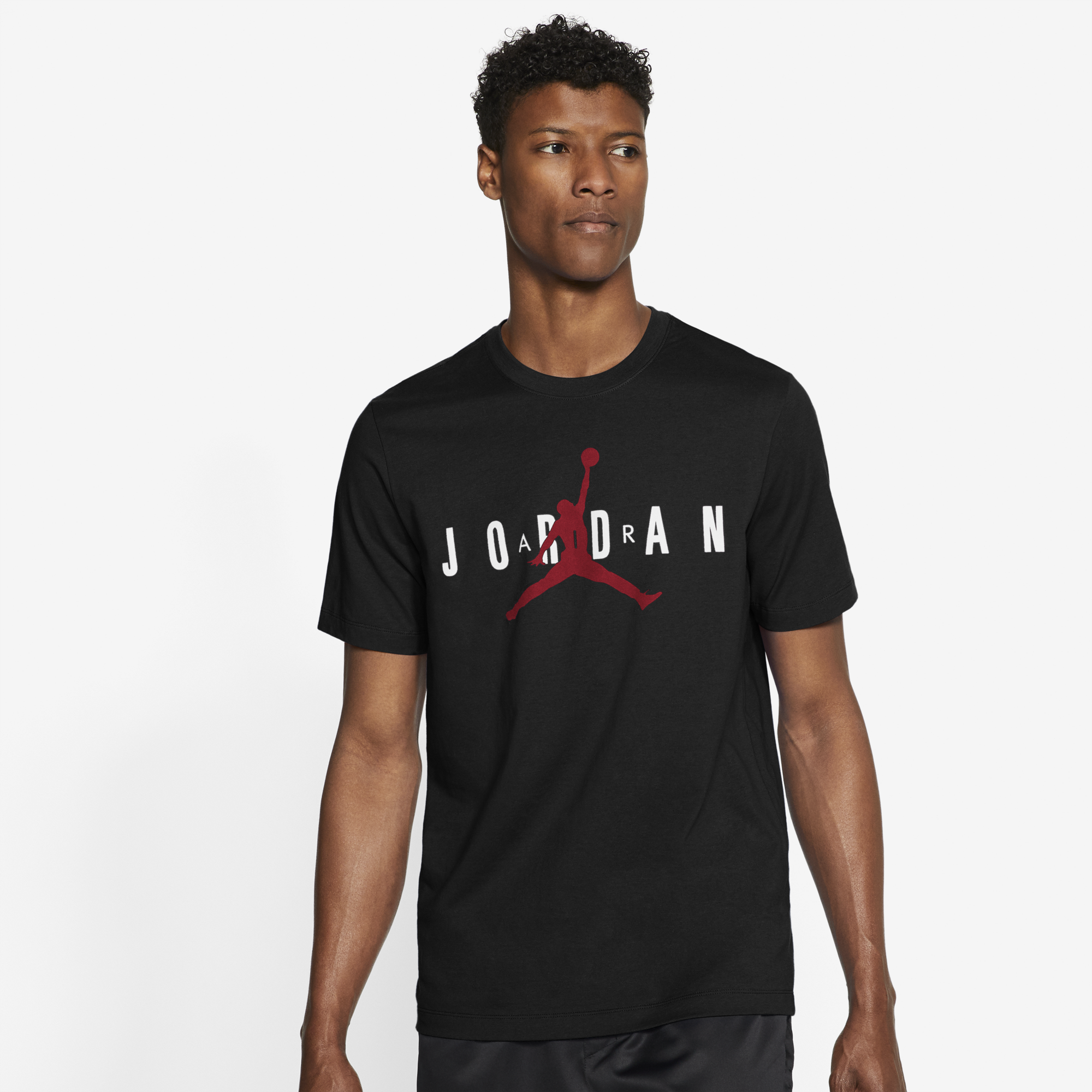 blue black and white jordan shirt