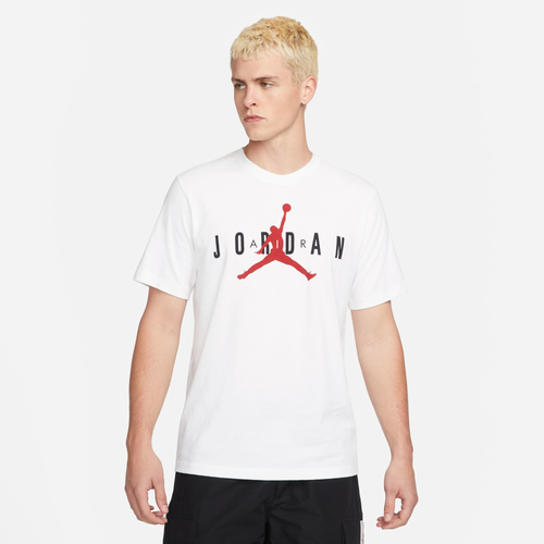 

Jordan Mens Jordan Air Wordmark T-Shirt - Mens White/Red Size L