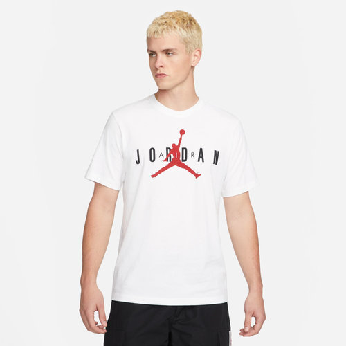 

Jordan Mens Jordan Air Wordmark T-Shirt - Mens White/Red Size S