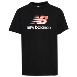 Boys' Grade School - New Balance Big Logo T-Shirt - Black/Drift Red