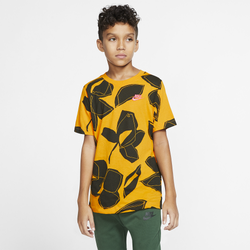 Boys' Grade School - Nike NSW AOP Reverse T-Shirt - University Gold/Black