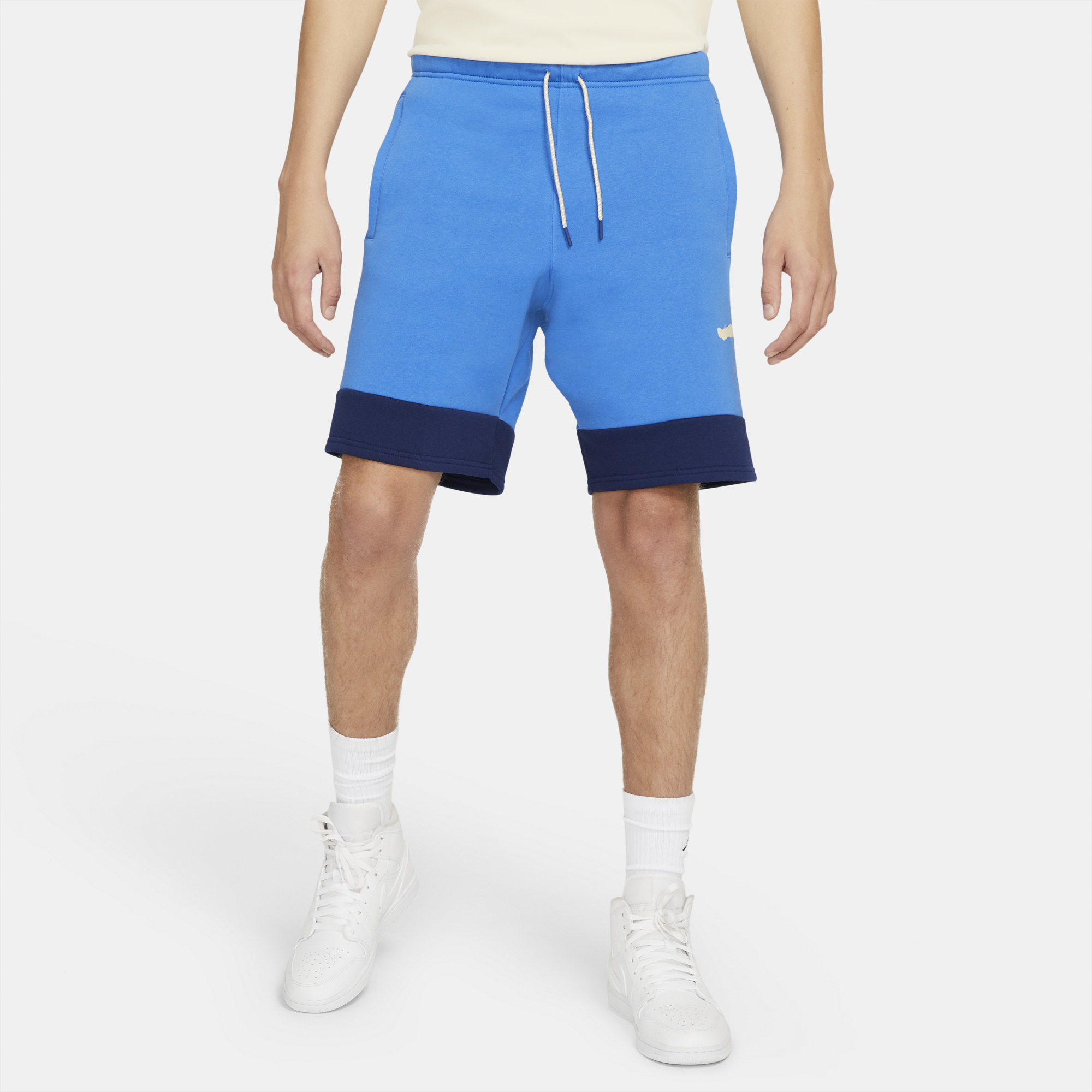 blue and white jordan shorts
