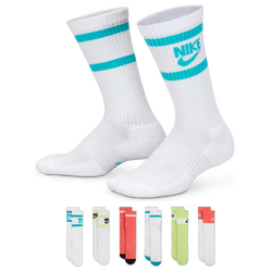 Boys' Grade School - Nike 6 Pack Cushioned Crew Socks - White/Blue/Pink