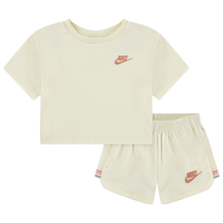 Girls' Toddler - Nike Let's Roll Towel Terry Shorts Set - Yellow/Coconut Milk