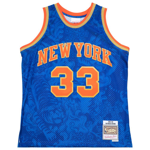 

Mitchell & Ness Mens New York Knicks Mitchell & Ness Knicks CNY Jersey - Mens Blue/Gold Size XL