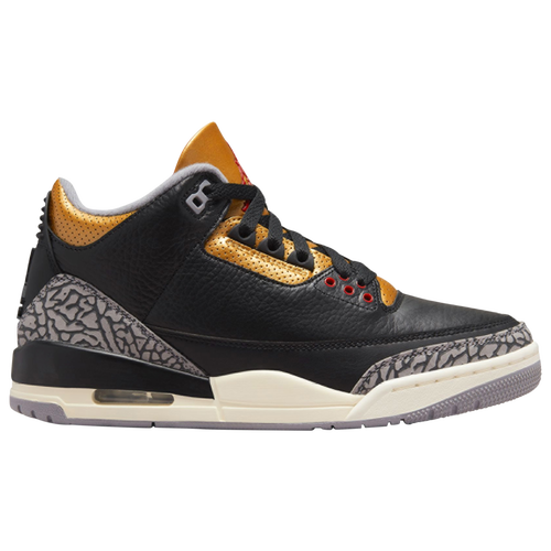 

Jordan Womens Jordan Retro 3 - Womens Basketball Shoes Metallic Gold/Fire Red/Black Size 6.0