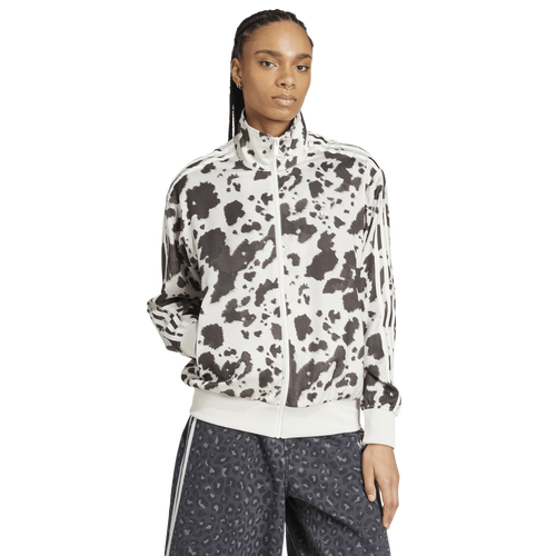Adidas Originals Womens Adidas Cow Print Satin Firebird Track Top In Multi