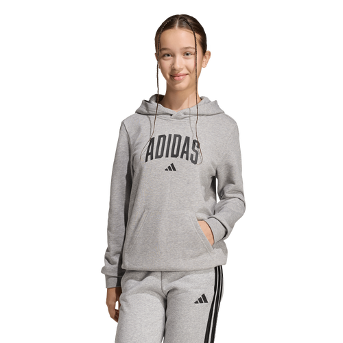 GIRLS - adidas Codes Collegiate Graphic Hoodie - Medium Grey Heather