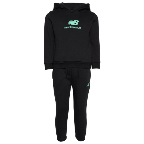 Boys New Balance Stacked Logo Fleece Set - Boys' Toddler Caviar/White Size 12MO