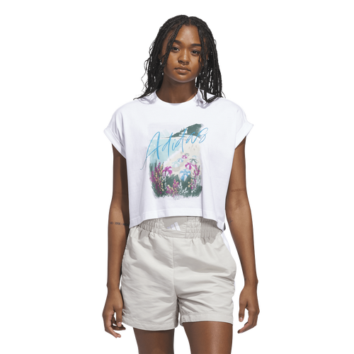 WOMENS - adidas Summer Romance Graphic T-Shirt - White