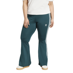 Women's - adidas Originals 3-Stripes Flared Leggings (Plus Size) - Aurora Ivy/White