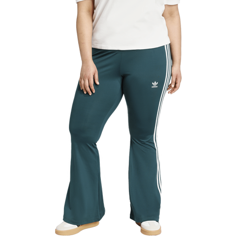 WOMENS - adidas Originals 3-Stripes Flared Leggings (Plus Size) - Aurora Ivy/White