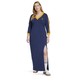 Women's - adidas Originals adicolor 3-Stripes V-Neck Maxi Dress (PS) - Night Indigo/Crew Orange