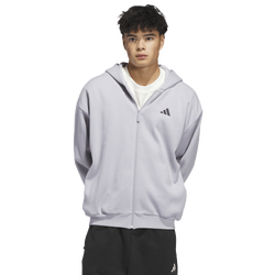 Men's - adidas Basketball Full-Zip Hoodie - Glory Grey