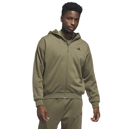  - adidas Basketball Full-Zip Hoodie - Olive Strata