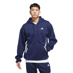 Men's - adidas Crazy Warm Full-Zip Hoodie - Team Navy Blue/White