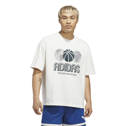 Men's - adidas Worldwide Hoops Logo Graphic Basketball T-Shirt - Off White