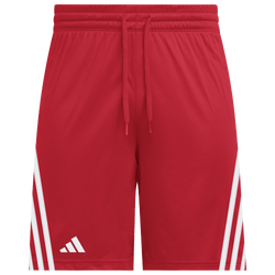 Men's - adidas 3 Stripe 7 Inch Shorts - Red