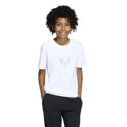 Boys' Grade School - adidas Messi Icon Graphic Soccer T-Shirt - White