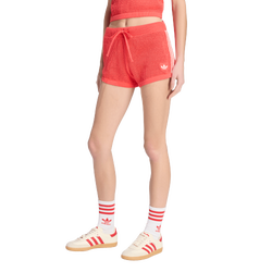 Women's - adidas Originals Knitted Crochet Shorts - Semi Lucid Red