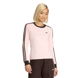 Women's - adidas Originals 3-Stripes Slim T-Shirt - Sandy Pink/Aurora Coffee