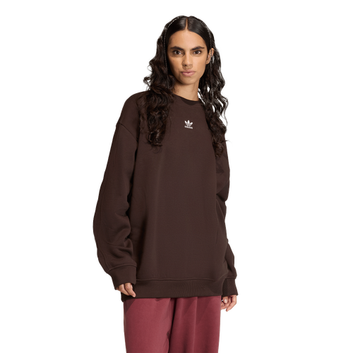 adidas Originals Fleece Oversized Crewneck Sweater - adidas Aurora Coffee