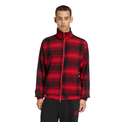 Men's - adidas Originals Firebird Tartan Track Top - Better Scarlet/Black