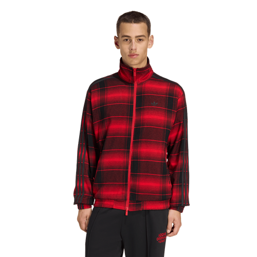  - adidas Originals Firebird Tartan Track Top - Better Scarlet/Black