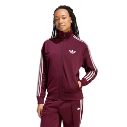Women's - adidas Originals Firebird Classic Loose Track Top - Maroon/Off White