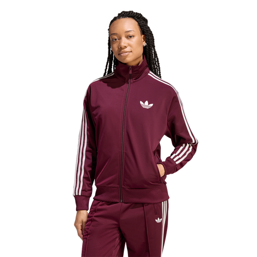 WOMENS - adidas Originals Firebird Classic Loose Track Top - Maroon/Off White