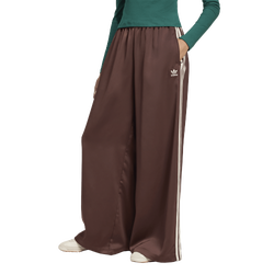 Women's - adidas Originals adicolor Satin Wide Leg Track Pants - Cream White/Auburn