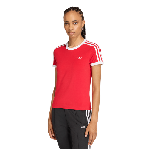 adidas Originals 3-Stripes Slim T-Shirt - adidas Better Scarlet/White