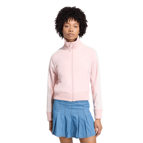  - adidas Originals Firebird Knitted Crochet Track Top - Sandy Pink
