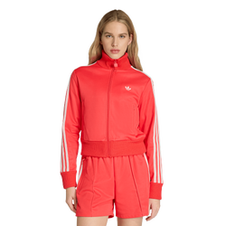 Women's - adidas Originals Firebird Knitted Crochet Track Top - Semi Lucid Red