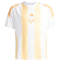 Boys' Grade School - adidas Messi Training Soccer Jersey - White/Ice Tangerine